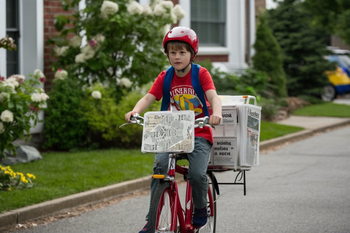 Delivering newspapers is a classic job for 12-year-olds